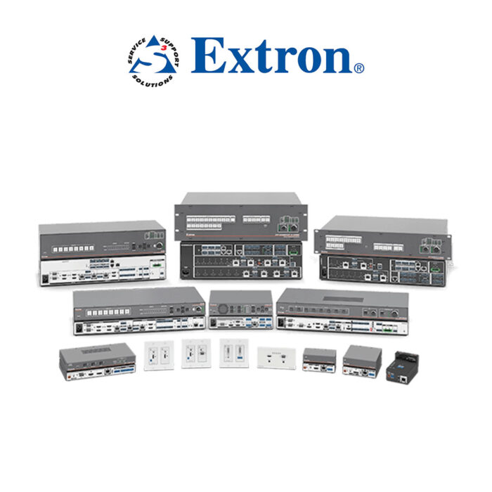 Extron product solutions connect, convert, and distribute audiovisual signals, as well as provide complete control for audiovisual systems. Extron's products play a vital role in creating effective information presentation systems for diverse environments ranging from classrooms, huddle spaces, and university lecture halls to simulation facilities, large-scale entertainment venues, and command-and-control centers.