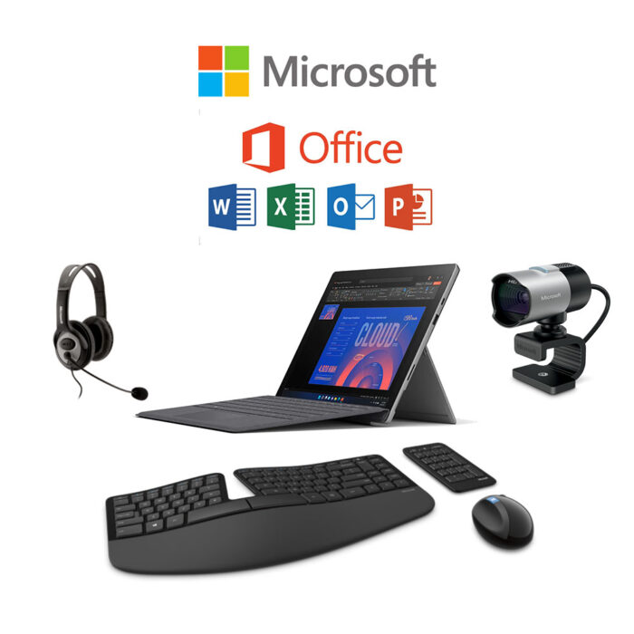 Microsoft offers a wide range of quality peripherals such as basic to ergonomic keyboards & mice, webcams, headsets,  Microsoft Surface, Windows Operating System and Office software.